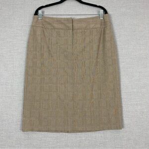 Jessica Dream Fit Pencil Skirt Knee Length Tan Glencheck Sz 14